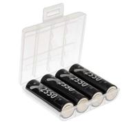 XCell 4 piles Mignon AA LSD Plus + boîte à piles NI-MH 1,2 V / 2550 mAh