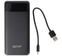XCell Batterie externe X10000 avec capacité de 10 000 mAh, design fin, écran LED, double sortie USB, port de charge USB-C