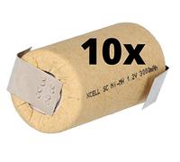 XCell Lot de 10 piles SUB-C 3000 mAh / 1,2 V / NiMH avec cosses à souder en Z - Cellules de marque haute performance de qualité industrielle