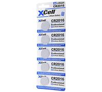 XCell Lot de 5 piles au lithium CR2016 3 V, CR2016 dans un lot pratique de 5 piles