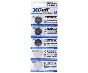 XCell Lot de 5 piles au lithium CR2032 3 V, CR2032 en lot pratique de 5