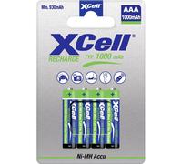 XCell Batteries Ni‑MH micro AAA NH XC 4X1000 1 000 mAh – Jeu de 4