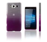 Xcessor Coque Souple Transition en TPU avec Texture de Fils de Soie dégradée pour Microsoft Lumia 950 - Transparent/doré