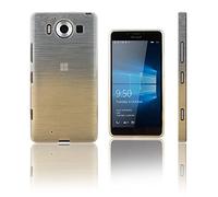 Xcessor Coque Souple Transition en TPU avec Texture de Fils de Soie dégradée pour Microsoft Lumia 950 - Transparent/doré