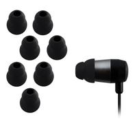Xcessor Lot de 4 Paires de Coussinets de Rechange pour écouteurs Coniques À Double Ailette (8 pièces au Total) Compatibles avec la Plupart des Marques d’écouteurs. Taille : M. Couleur : Blanc. m Noir