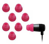 Xcessor Lot de 4 paires de coussinets de rechange pour écouteurs Coniques À double ailette (8 pièces au total) Compatibles avec la plupart des marques d’écouteurs. Taille : M. Couleur : blanc. m rose vif