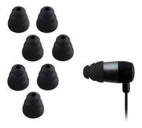 Xcessor - Lot de 4 Paires d'embouts de Remplacement Coniques à Triple Ailette en Silicone pour écouteurs (8 pièces) - Taille M m Noir