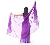 XChangeFun Écharpe semi-circulaire en mousseline de soie pour la danse du ventre - Écharpe à paillettes - Châles dorés, violet foncé, 98.43 x 47.24 inch (250cm*120cm)