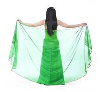 XChangeFun Voile de danse du ventre en mousseline à paillettes, costume de danse orientale, écharpe de hanche avec bordure de paillettes dorées, vert foncé, 98.43 x 47.24 inch (250cm*120cm)