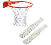 Xchmtech Lot de 2 filets de basket-ball blancs de rechange pour panier de basket-ball standard à 12 boucles pour intérieur et extérieur
