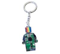 Xchon Porte-clés avec pendentif robot électronique, couleur arc-en-ciel, décoration de sac, hip-hop, punk, Vert