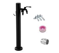 XCHSXYL Black Garden Water Column, 304 Stainless Steel Cylindrical Freestanding Column with Faucet（60cm/24in）