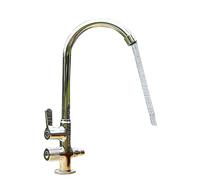 XCHSXYL Brass Outdoor Faucet for Garden Commercial Kitchen Sink Tap Water Column with 2 Separate Valve Controls Durable Water Supply Station (Silver)