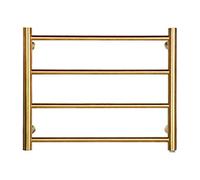 XCHSXYL Chauffe-Serviettes électrique doré, Porte-Serviettes Chauffant Mural à 4 Barres, Porte-Serviettes Chauffant électrique en Acier Inoxydable 304 pour Salle de Bain, étendoi