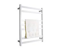 XCHSXYL Chauffe-Serviettes Mural à 7 Barres, Porte-Serviettes Chauffant, Porte-Serviettes Chauffant électrique 80 W à Faible consommation d'énergie pour Salle de Bain, Blanc, Bra