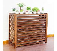 XCHSXYL Clôture de climatiseur, Housse de climatisation pour unité extérieure, Support de Plantes Marron, Support de Fleurs en Bois pour climatiseur, Volets, écran de confidentia