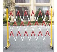 XCHSXYL Clôture rétractable Portable, barrière de sécurité routière Portable, barrière Mobile Flexible avec roulettes, barrière métallique Extensible (Couleur : Rouge, Taille : 1