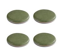 XCHSXYL Ensemble de 4 Coussins de Chaise de Jardin imperméables et antidérapants de 35,5 cm de diamètre, avec revêtement en Similicuir Vert et Envers en Caoutchouc. Lavables et a