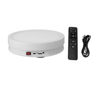 XCHYEAM Présentoir rotatif motorisé de 22 cm avec éclairage LED, plateau tournant électronique pour la photographie de bijoux, montres et autres produits, télécommande permettant de régler