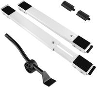 XCKJYDCDB 2 pièces châssis de Base pour Machine à Laver avec lève-Meubles et roulettes, roulettes pour Meubles avec Freins, pour Machines à Laver, réfrigérateurs, Lave-Vaisselle (Weiß mit Möbelheber)