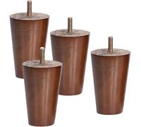 XCKJYDCDB Lot de 4 pieds de meubles en bois de chêne en forme de cône avec vis pour canapé, meuble TV, lit, table à manger, canapé, armoire et chaise (5 cm)
