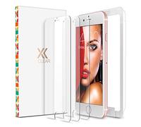 XCLEAR Lot de 3 films protecteurs d'écran pour Apple iPhone 8 Plus, 7 Plus, 6S Plus, 6 Plus (14 cm) en verre trempé + plateau d'alignement Compatible avec les étuis