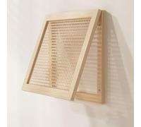 XCLOOZGL Cache Compteur Electrique en Bois Cache De Tableau Électrique avec Crochets Cache De Boîtier De Disjoncteur Mural Décoratif Coffret D'Habillage Tableau Électrique,Natural,55x65cm