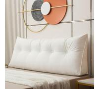 XCLOOZGL Grand Coussin Cale Triangulaire pour Tête De Lit, Coussin De Lecture Incliné Ergonomique Coussin De Soutien Lombaire, Coussin De Soutien De Dossier pour Le Repos Et La Lecture,Blanc,100cm