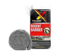 Xcluder Rodent Control Fill Fabric Roll, 4” x 10’ Stainless Steel Wool Protects Against Rats and Mice for Residential & Commercial Property,Black