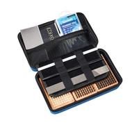 XCMAN Kit Complet de brosses de réglage pour Ski et Snowboard - Nylon, Laiton, CRIN de Cheval - Grattoir en métal - Grattoir à Cire et Lime Plate en Ptex, Boîte Bleue, Taille Unique, Haut