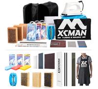 XCMAN Kit complet de tuning et de fartage pour ski, snowboard, avec fer à cirer, cire d'entraînement de ski, tuner Edge, Ptex, brosse à farter pour ski, grattoir à la cire