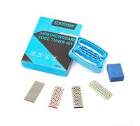 XCMAN Kit d’entretien, de réglage et de biseautage de carres pour skins alpins, skis de freeride, snowboard, outil affuteur d’angle de skis + 3 diamants + pierre en caoutchouc
