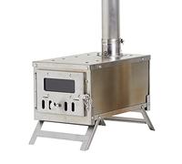 XCMAN Poêle à bois de camping | Réchaud de randonnée | Petit réchaud à bois portable pour tentes, tente de pêche sur glace et camping construction en acier inoxydable de précision, avec tuyau de