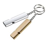 XCOZU 2 Pièces Sifflet de Secours, Double Tubes Métal Sifflet Secours Sifflet d'urgence Sifflet Argent Doré, Sifflet Urgence Sifflet Fort Sifflet Sauvetage pour Camping Randonnée Survie Arbitre