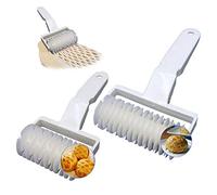 XCOZU 2 Rouleau à Losanges à Pâtisserie en Treillis Cutter, Emporte-pièces Roulants, Pizza Lattice Rouleau DIY Outil de Décoration, Pain Patisserie Cookie de Cuisine Boulangerie Outil (2 Tailles)