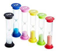 XCOZU 6 Pièces Sabliers 30 Sec / 1 Minute / 2 Minutes / 3 mins / 5 Minutes / 10 Minutes, Minuterie Horloge de Sable Hourglass pour Cuisine, Jeu, Maison, Bureau, Brosse à Dents pour Enfants