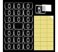 XCOZU 60 Pièces Mini Pinces à Crochet de Décoration, Clips de Décoration en Plastique Clair de Noël Adhésif, Clips de Crochet de Lumière de Vacances pour Guirlandes Lumineuses