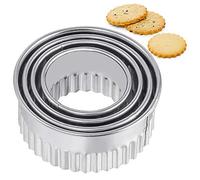 XCOZU Emporte Piece Rond, 4 Pièces Emporte Pièce Patisserie Cuisine en Acier Inoxydable pour Pate a Sucre, Pâtisserie, Gâteaux, Beignet, Fondant, Biscuit
