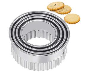 XCOZU Emporte Piece Rond, 4 Pièces Emporte Pièce Patisserie Cuisine en Acier Inoxydable pour Pate a Sucre, Pâtisserie, Gâteaux, Beignet, Fondant, Biscuit