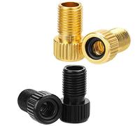 XCOZU Lot de 4 Adaptateurs de Valve Presta en Laiton pour Valve de Vélo avec Joint Torique Noir pour Gonfler Le Pneu à l'aide d'une Pompe ou d'un Compresseur d'air Standard