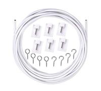 XCOZU Lot de 4 paires de fils de rideaux avec crochets autocollants, fil de rideau et crochets (3 mètres, 4 paires)