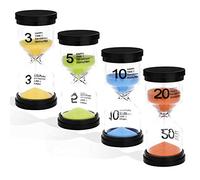 XCOZU Sablier Sable Horloge, 4 Couleur Sablier Verre 3minutes 5minutes 10minutes 20minutes pour Brosse à Dents pour Enfants/Jeux/Maison/Bureau/Salle de Classe