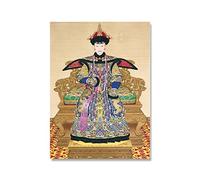 XCPORA Affiche de l’impératrice Chinoise Art Mural Traditionnel Impératrice Chinoise Imprime Toile Impératrice Chinoise Peinture pour Home Wall Decor Image 50x70cm Pas de Cadre