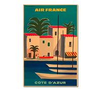 XCPORA Air France Affiche de Voyage Vintage Travel Wall Art Air France Prints Creative Canvas Painting for Home Wall Art Decor Image 50x70cmx1 No Frame