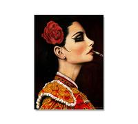 XCPORA Brian M.Viveros Affiche Fumant Femme Peinture Brian M.Viveros Toile Art Mur Brian M.Viveros Imprime pour Home Wall Decor Image 50x70cm Pas de Cadre