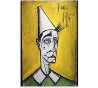XCPORA Célèbre Affiche Bernard Buffet《Clown》Art Mural Bernard Buffet Imprime Bernard Buffet Toile Peinture pour Home Wall Decor Image 50x70cmx1 Pas de Cadre