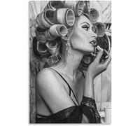 XCPORA Coiffeur Femme Salon de Coiffure Affiche Coiffure Impressions Salon de Coiffure Toile Art Mur Mode Peinture Esthétique Image pour Salon Décor 50x70cm Pas de Cadre
