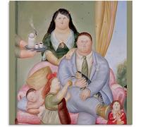 XCPORA Fernando Botero Affiche Famille Peinture Fernando Botero Art Mur Fernando Botero Toile Imprime Image Vintage pour Décoration Intérieure 40x40cm Pas De Cadre