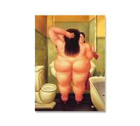 XCPORA Fernando Botero Affiche La Salle de Bain Toile Peinture Fernando Botero Imprime Fernando Botero Toile Painitng Home Decor Image 40x60cmx1 sans Cadre