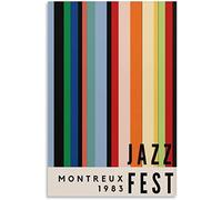 XCPORA Festival de Jazz Affiche Musicale Montreux 1983 Art Mur Festival Jazz Festival Musique Impressions Peinture Toile Moderne pour Home Décoration Murale Image 50x70cm Pas De Cadre